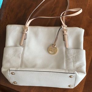 Cream Michael Kors Tote